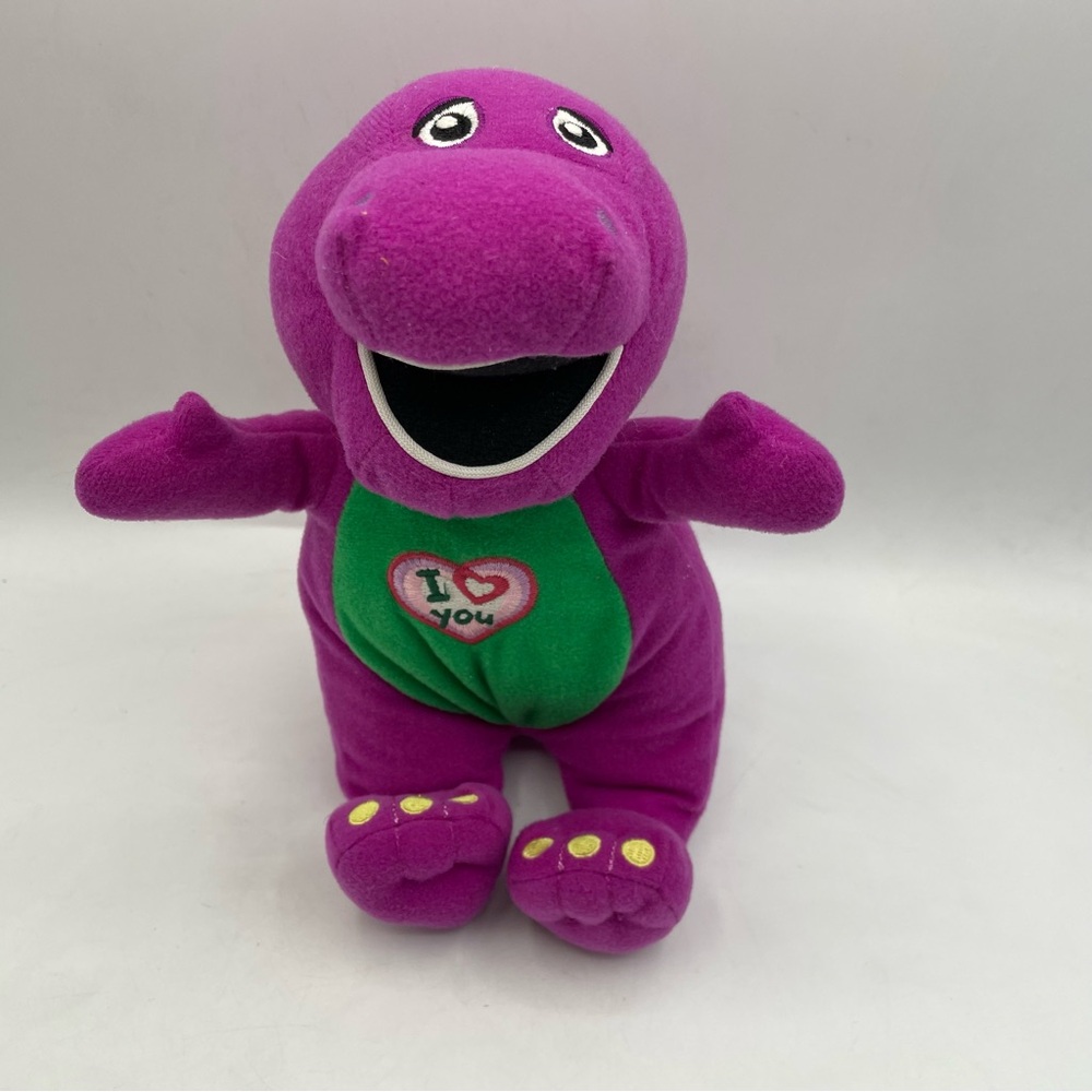 BARNEY the Purple Dinosaur Sings I LOVE YOU 9" Plush Stuffed Animal Toy Works